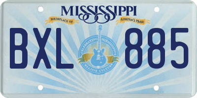 MS license plate BXL885