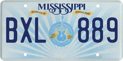 MS license plate BXL889