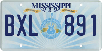 MS license plate BXL891