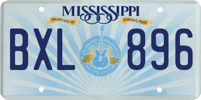 MS license plate BXL896