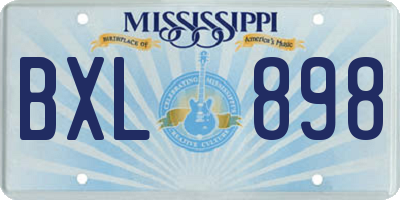 MS license plate BXL898