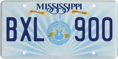 MS license plate BXL900