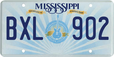 MS license plate BXL902