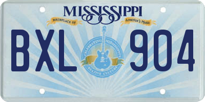 MS license plate BXL904