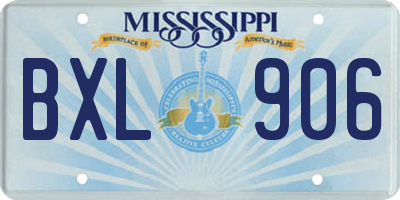 MS license plate BXL906