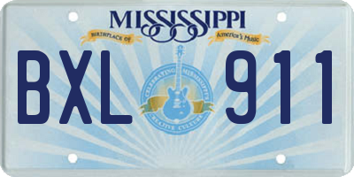 MS license plate BXL911