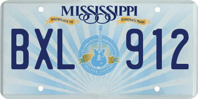 MS license plate BXL912