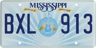 MS license plate BXL913