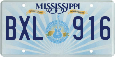 MS license plate BXL916