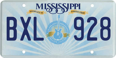 MS license plate BXL928