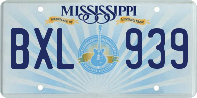 MS license plate BXL939