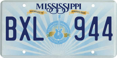 MS license plate BXL944