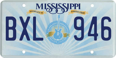 MS license plate BXL946