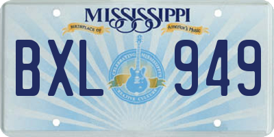 MS license plate BXL949