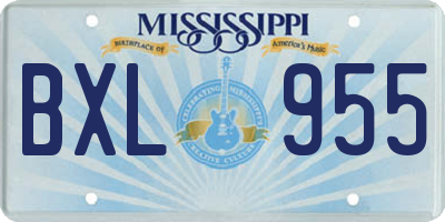 MS license plate BXL955