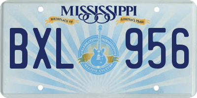 MS license plate BXL956