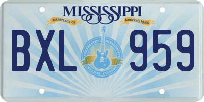 MS license plate BXL959
