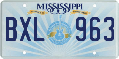 MS license plate BXL963