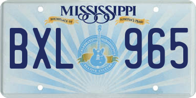 MS license plate BXL965