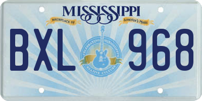 MS license plate BXL968