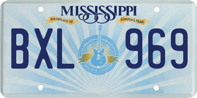 MS license plate BXL969
