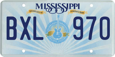 MS license plate BXL970