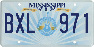 MS license plate BXL971