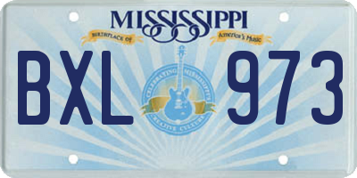MS license plate BXL973