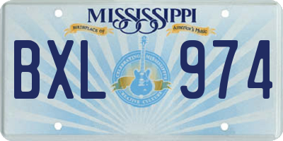 MS license plate BXL974