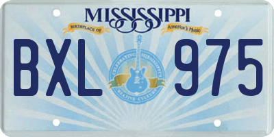 MS license plate BXL975