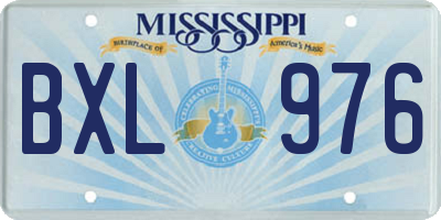 MS license plate BXL976