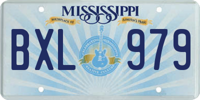 MS license plate BXL979