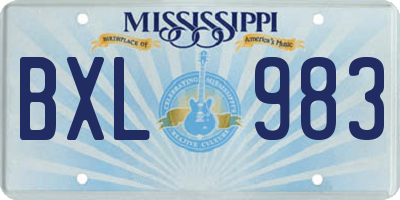 MS license plate BXL983