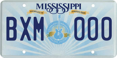 MS license plate BXM000
