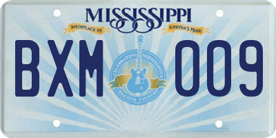 MS license plate BXM009