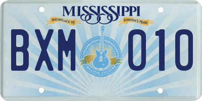 MS license plate BXM010