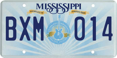 MS license plate BXM014