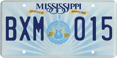 MS license plate BXM015