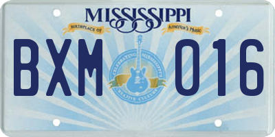 MS license plate BXM016