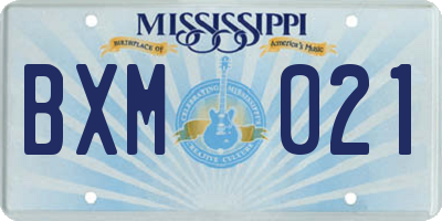 MS license plate BXM021