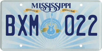 MS license plate BXM022