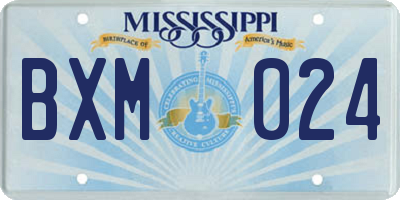 MS license plate BXM024