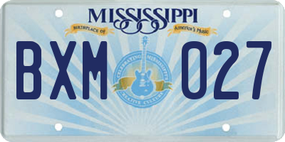MS license plate BXM027