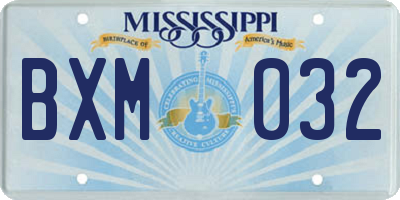 MS license plate BXM032
