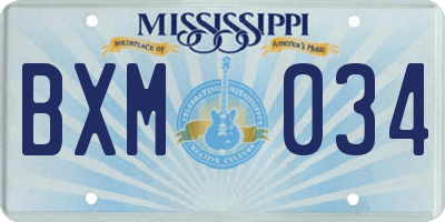 MS license plate BXM034