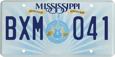 MS license plate BXM041