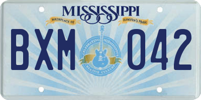 MS license plate BXM042