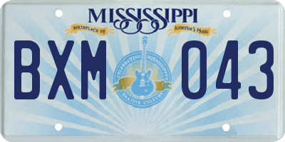MS license plate BXM043