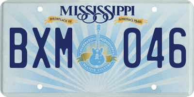 MS license plate BXM046