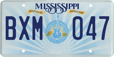 MS license plate BXM047